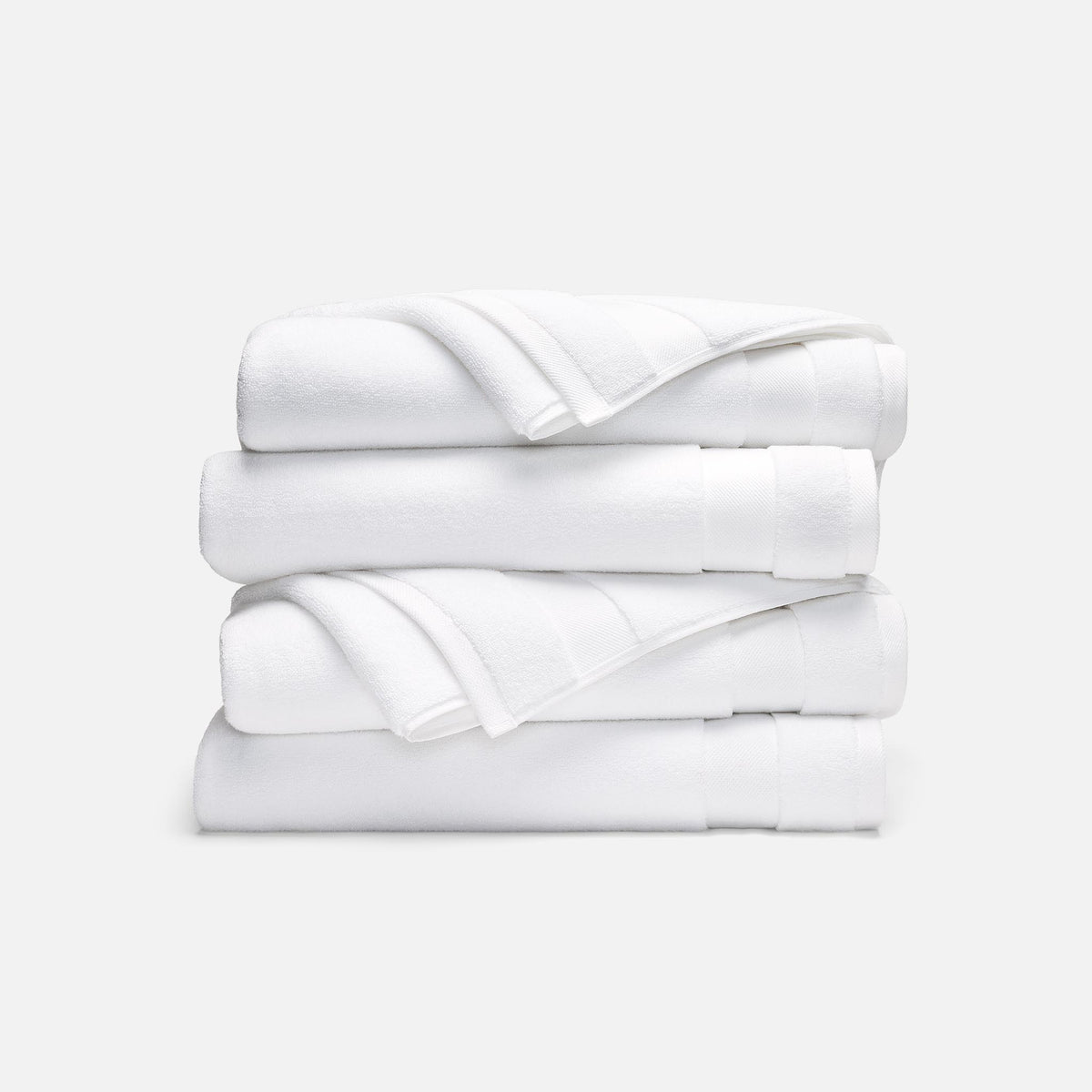 Super-Plush Set of 4 Bath Towel Bundle - White